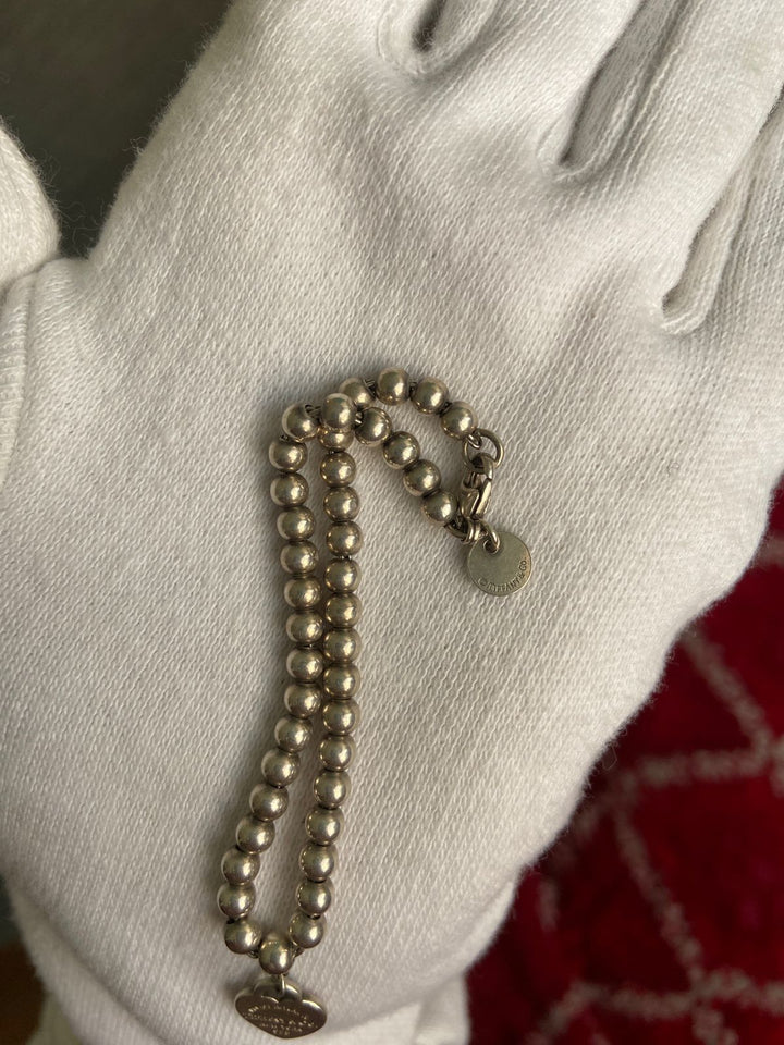 Tiffany & Co. Heart Charm Bead Bracelet