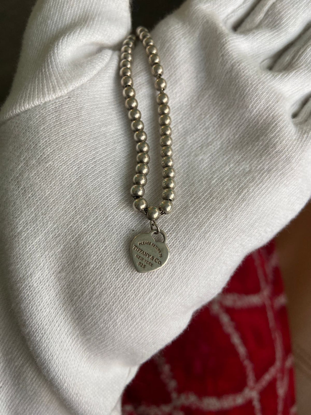 Tiffany & Co. Heart Charm Bead Bracelet