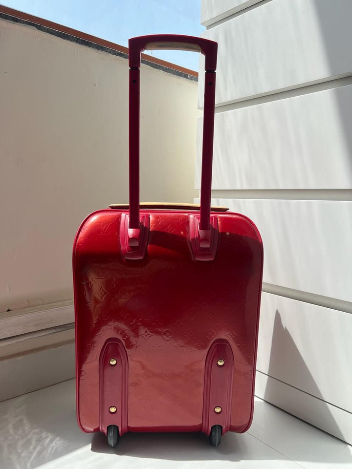 Louis Vuitton Red Monogram Vernis Pegase 45 Luggage