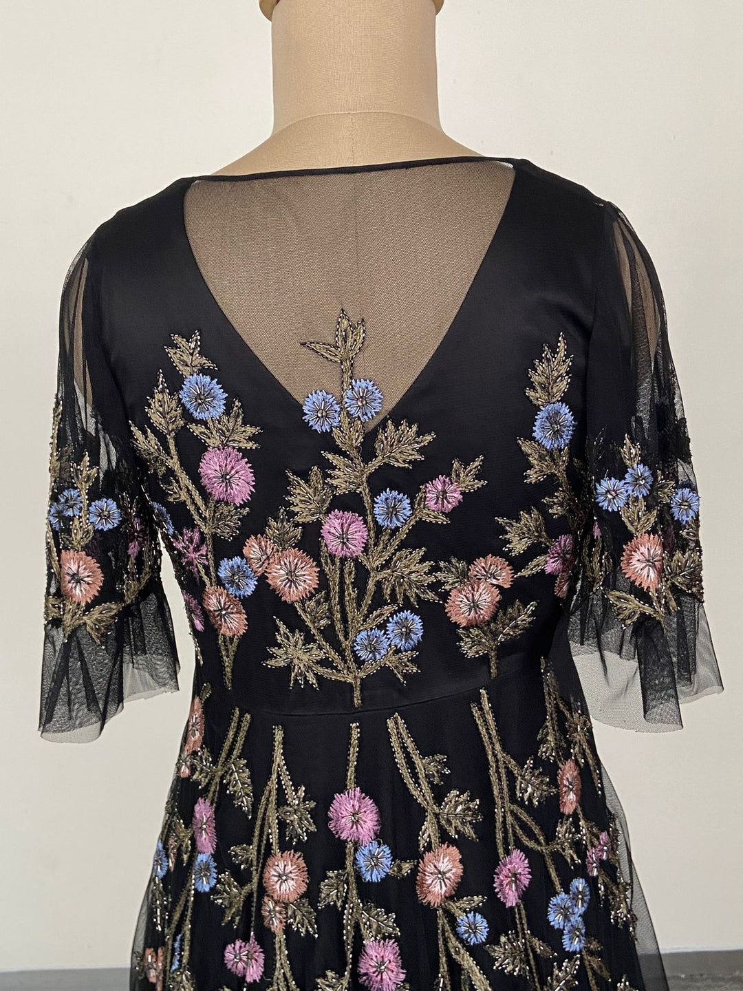 Rana Gill Midnight Bloom Embroidered Gown