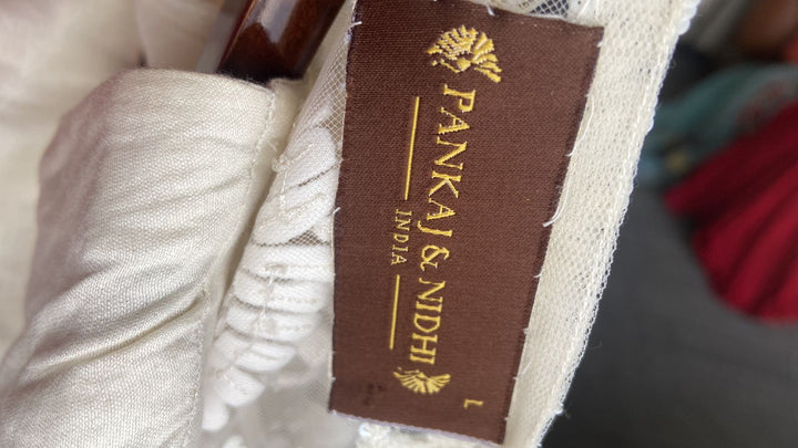 Pankaj & Nidhi Ivory Embroidered Gown with Jacket
