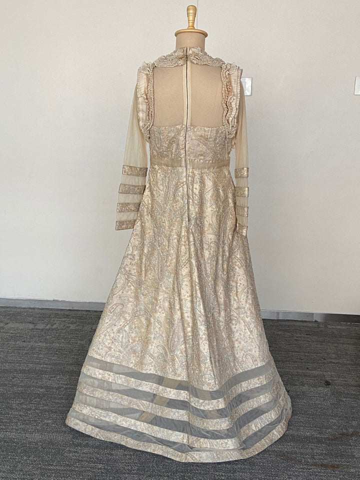 Shantanu & Nikhil Beige Embellished Gown