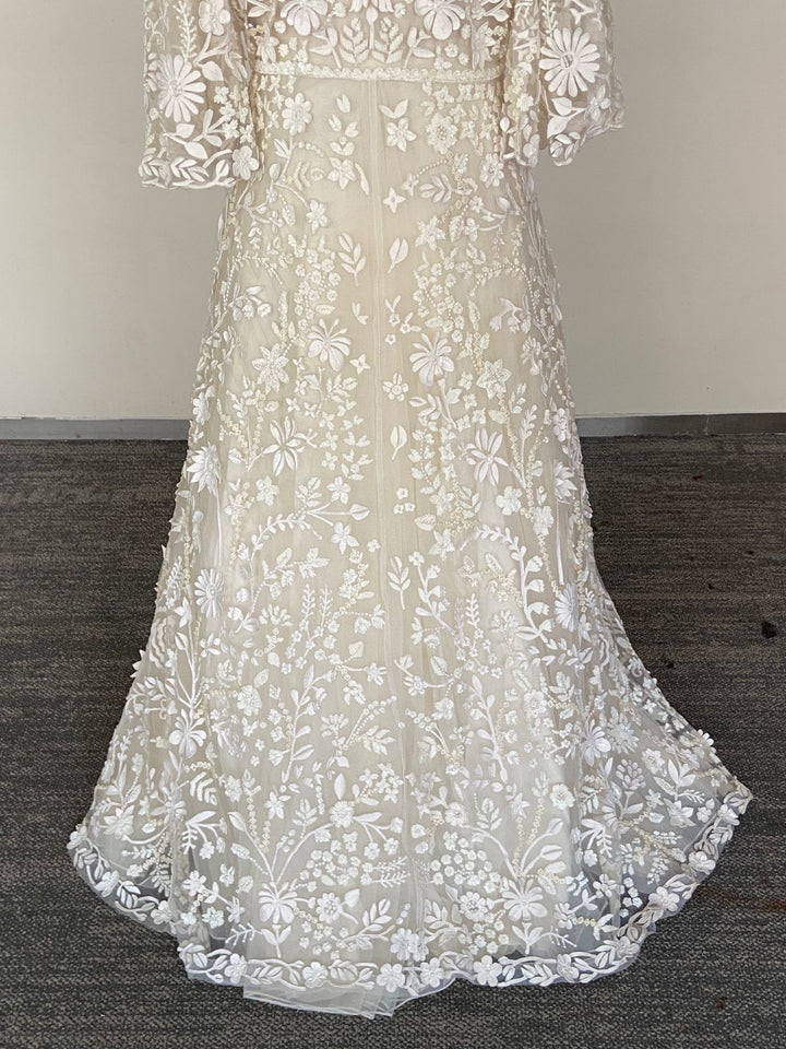 Pankaj & Nidhi Ivory Embroidered Gown with Jacket