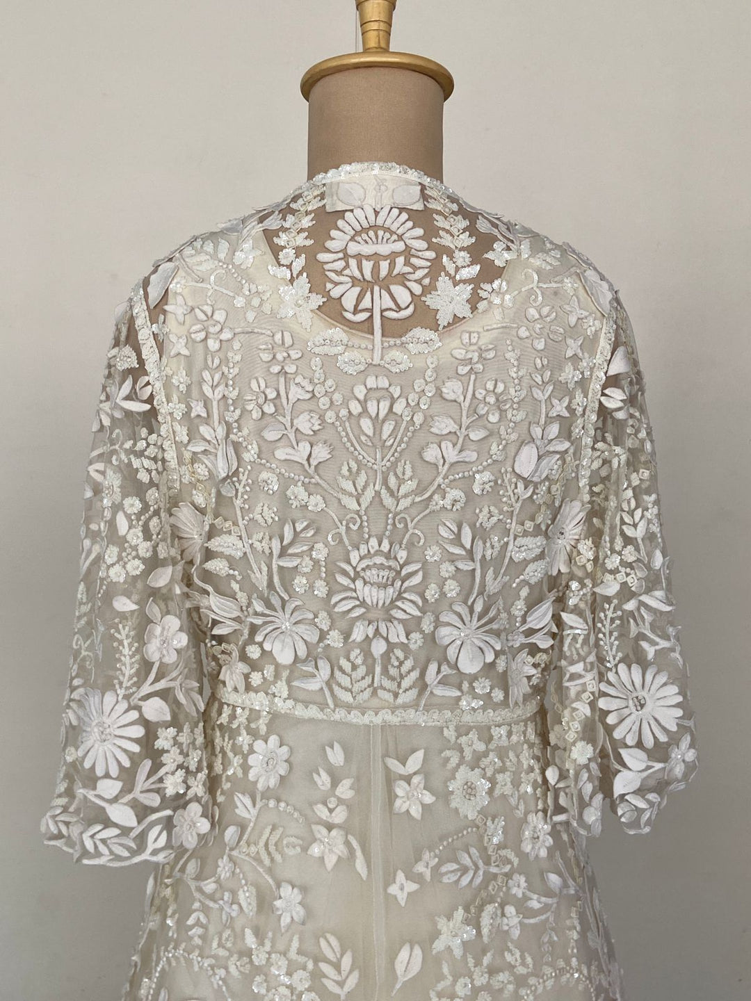 Pankaj & Nidhi Ivory Embroidered Gown with Jacket