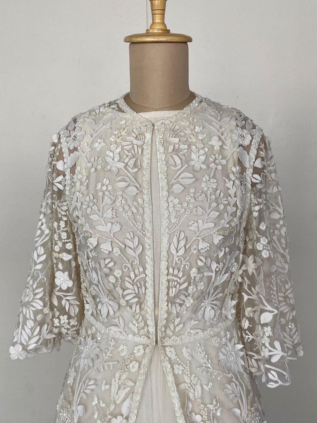 Pankaj & Nidhi Ivory Embroidered Gown with Jacket