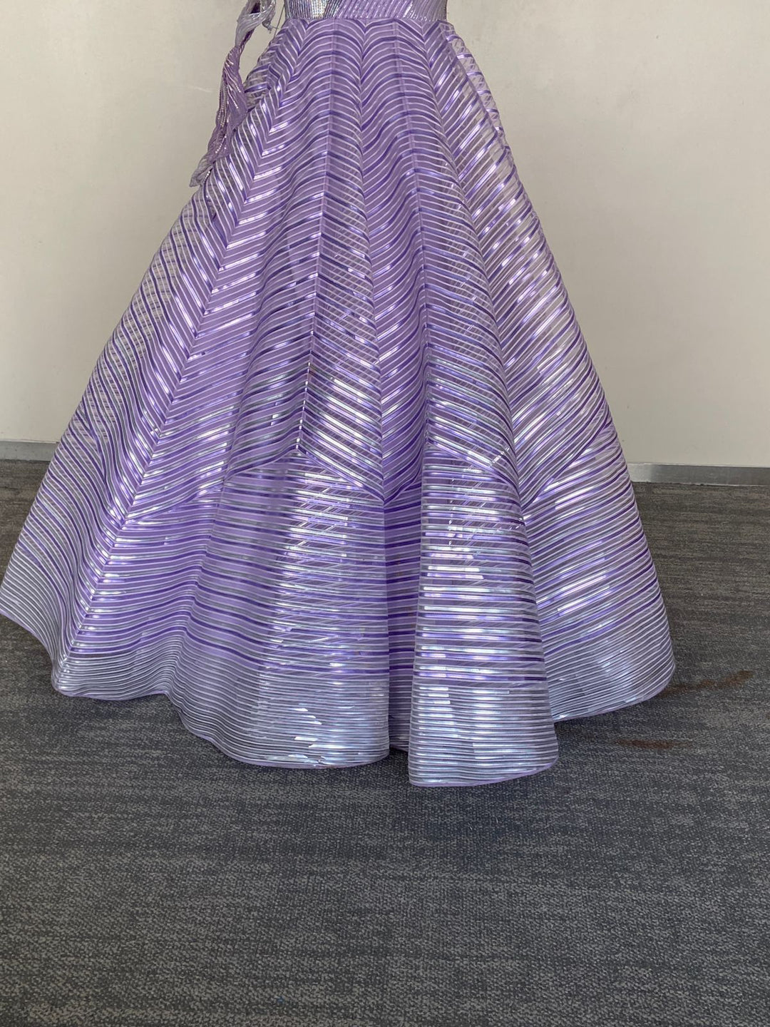 Amit Aggarwal Lavender Sculpted Metallic Gown