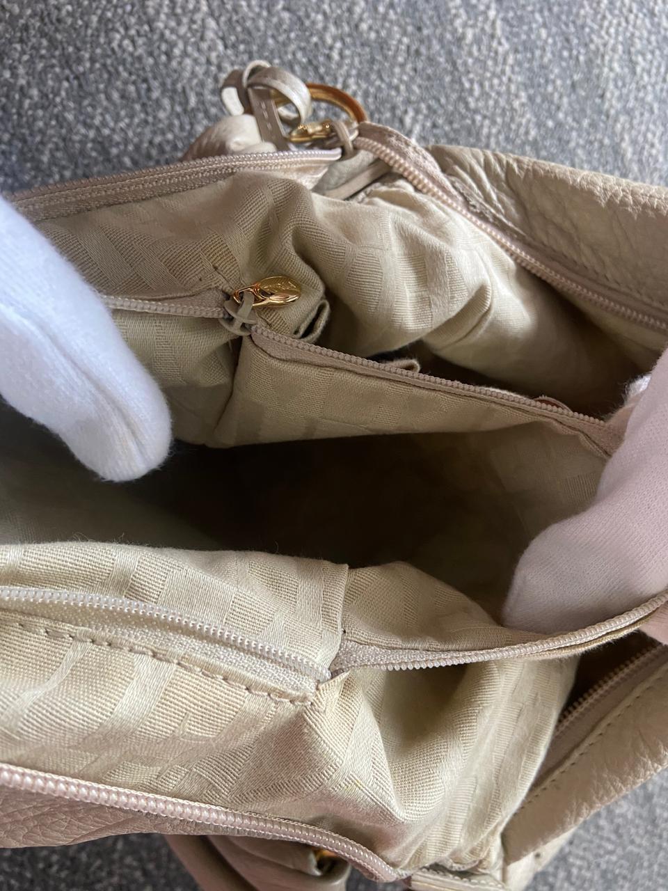 Furla Ivory Leather Laser-Cut Hobo Bag