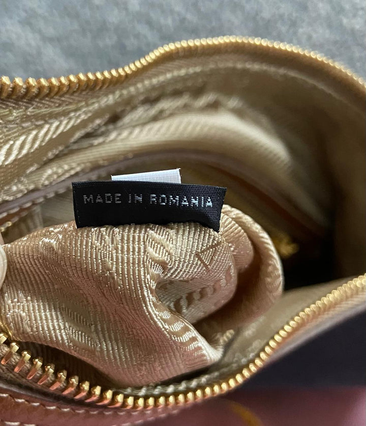 Prada Canvas & Leather Shoulder Bag
