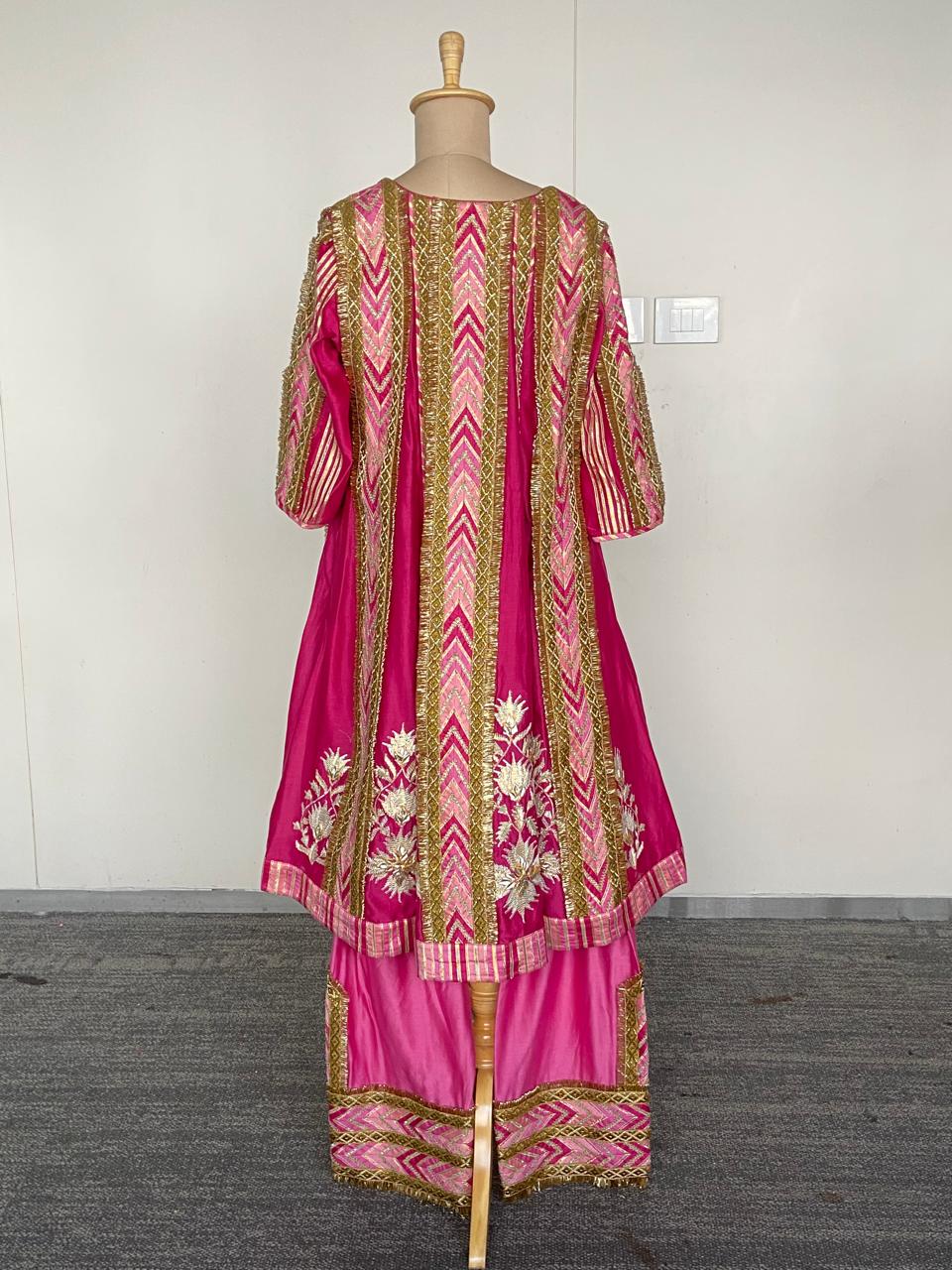 Simar Dugal Pink Embroidered Suit Set