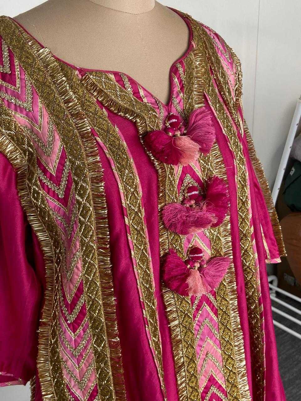 Simar Dugal Pink Embroidered Suit Set