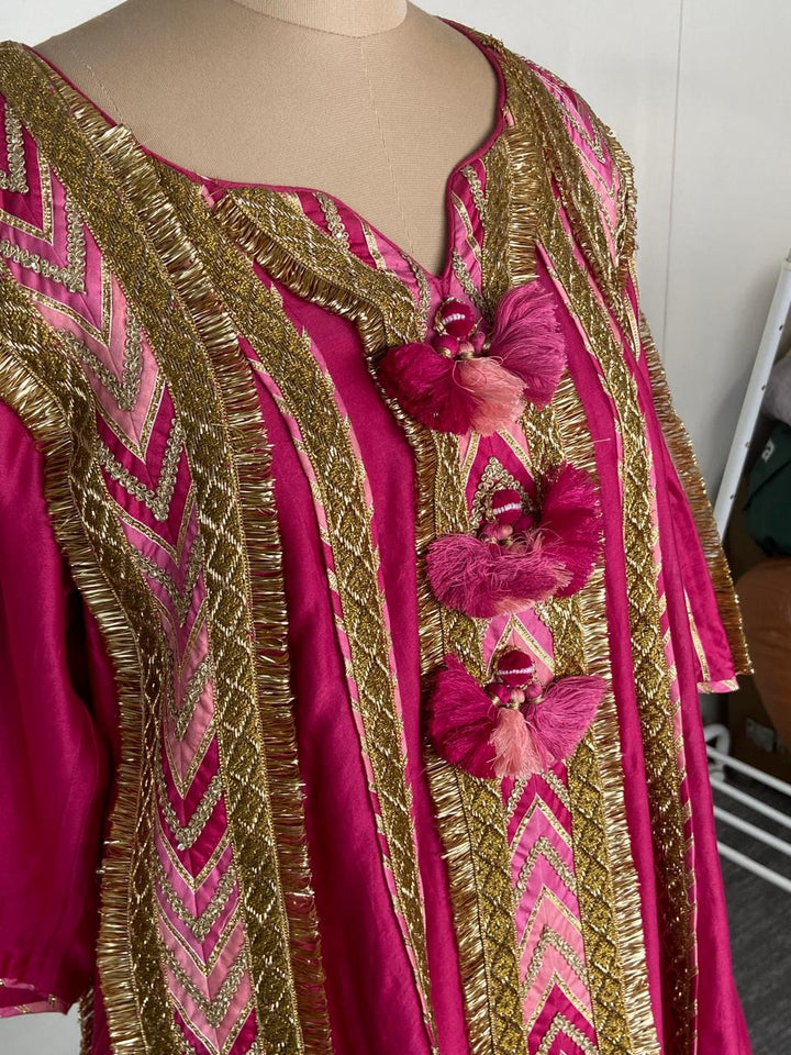 Simar Dugal Pink Embroidered Suit Set