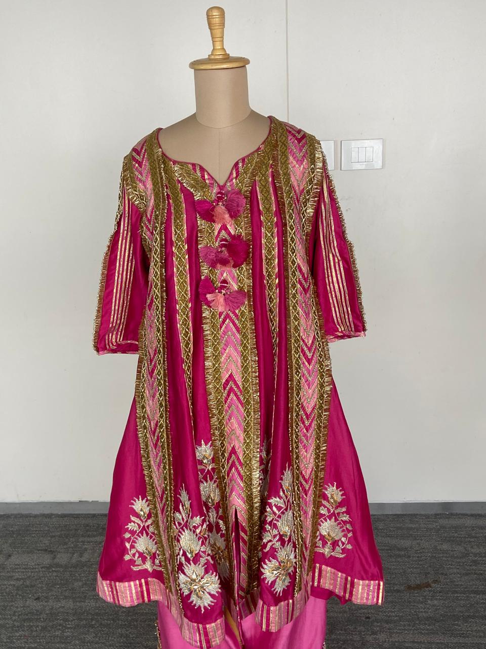 Simar Dugal Pink Embroidered Suit Set