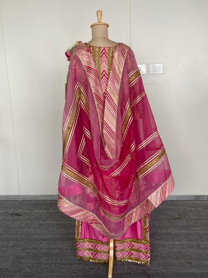 Simar Dugal Pink Embroidered Suit Set