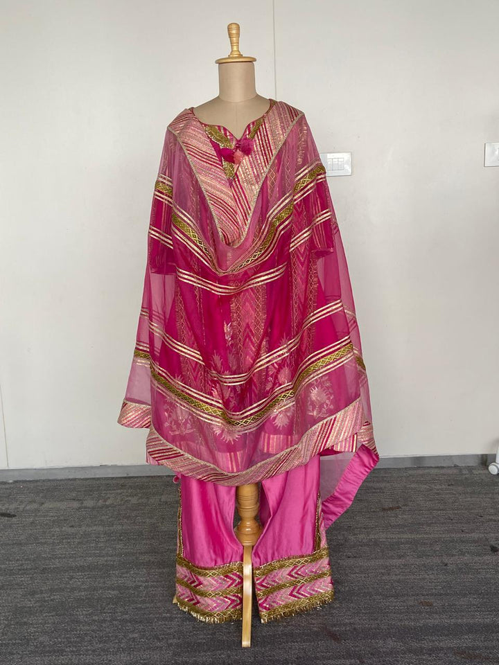 Simar Dugal Pink Embroidered Suit Set