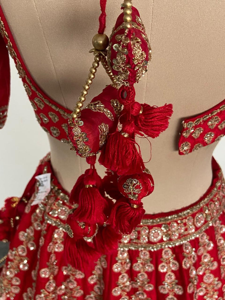 Sabyasachi Red Embroidered Lehenga Set