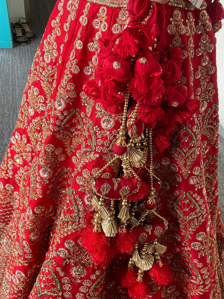 Sabyasachi Red Embroidered Lehenga Set