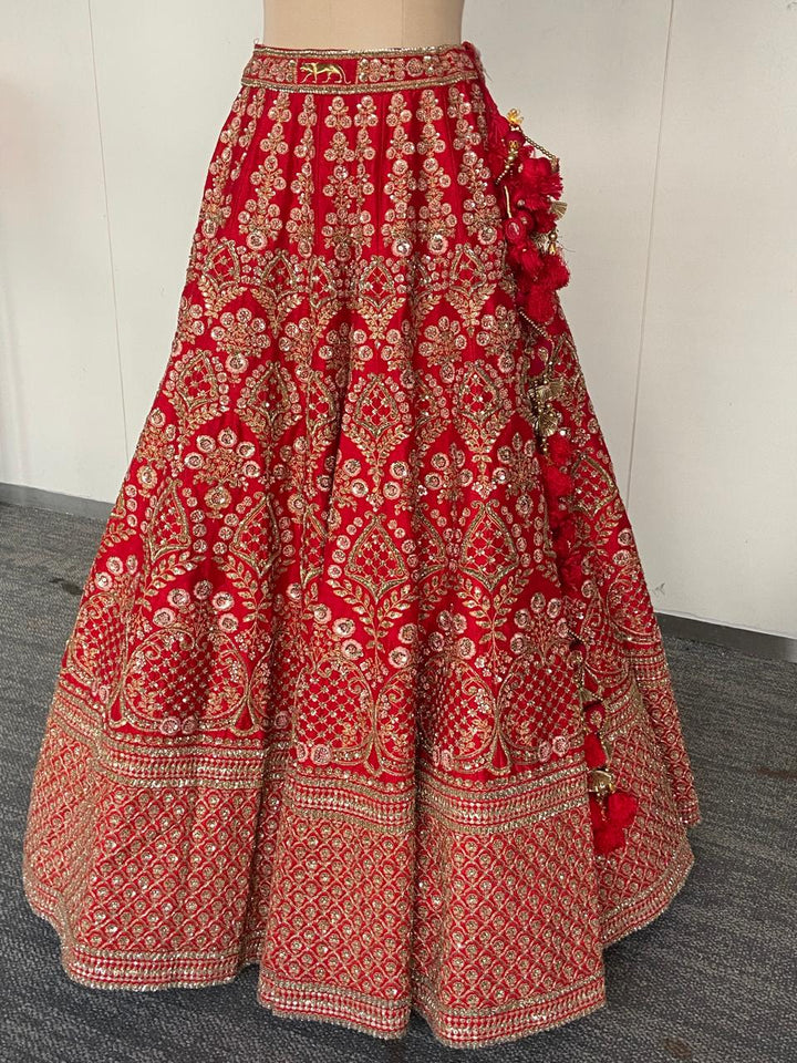 Sabyasachi Red Embroidered Lehenga Set
