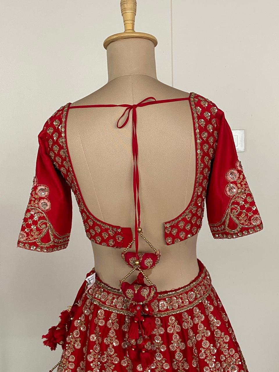 Sabyasachi Red Embroidered Lehenga Set