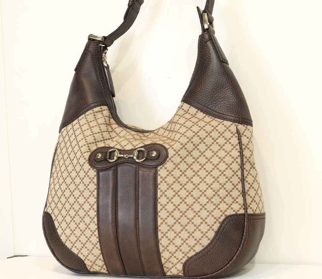 Gucci Diamante Canvas and Leather Catherine Hobo