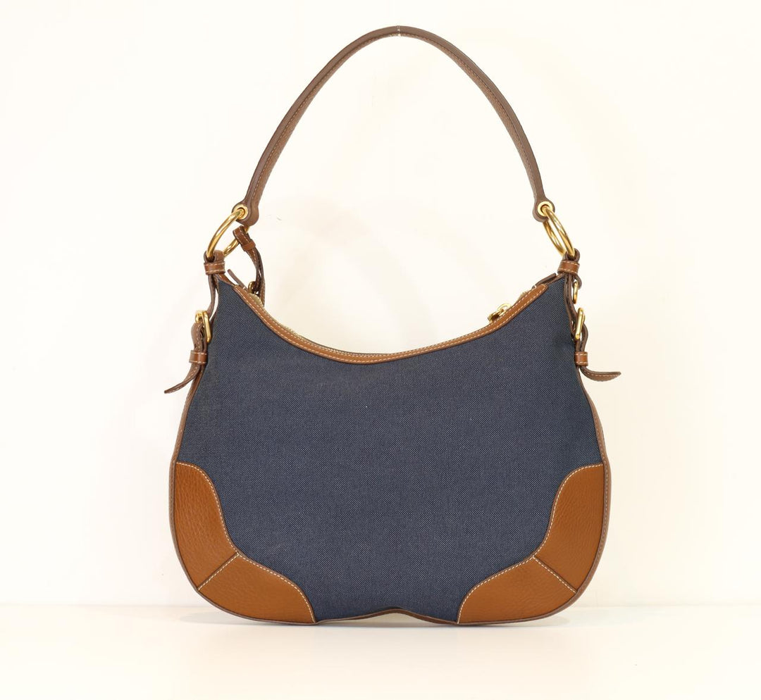 Prada Canvas & Leather Shoulder Bag