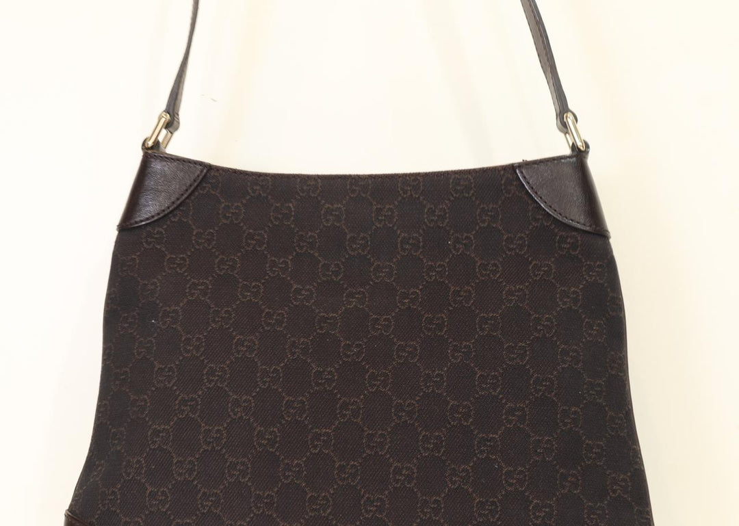 Gucci Black Canvas Guccissima Shoulder Bag