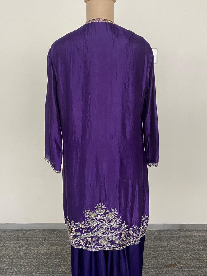 Jayanti Reddy Purple Embroidered Kurta Set