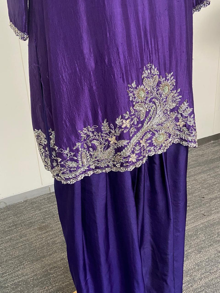 Jayanti Reddy Purple Embroidered Kurta Set