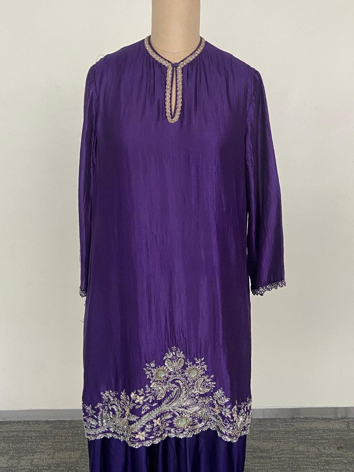 Jayanti Reddy Purple Embroidered Kurta Set