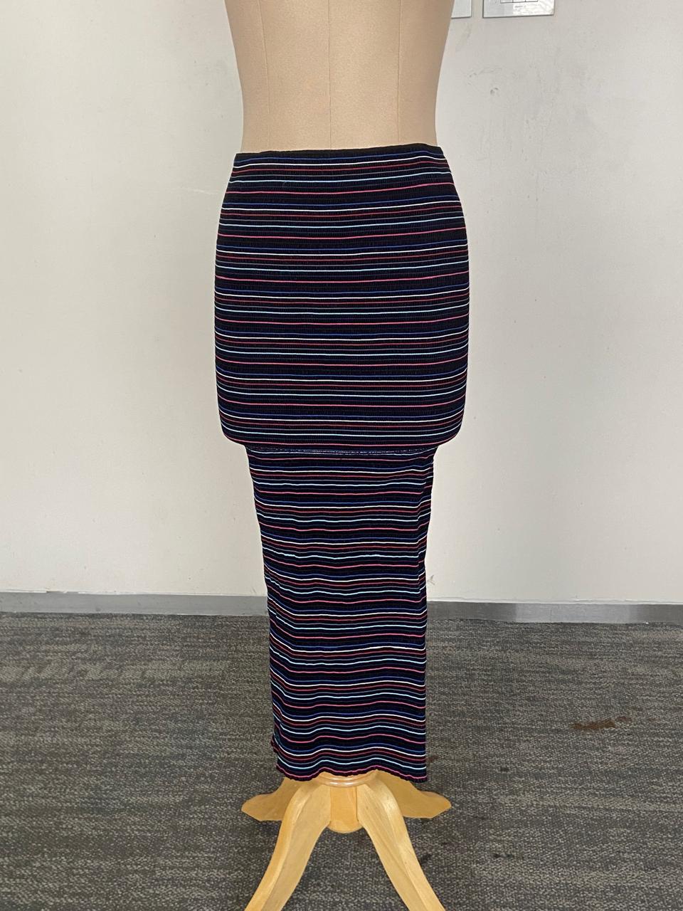 Saaksha & Kinni Striped Knit Skirt