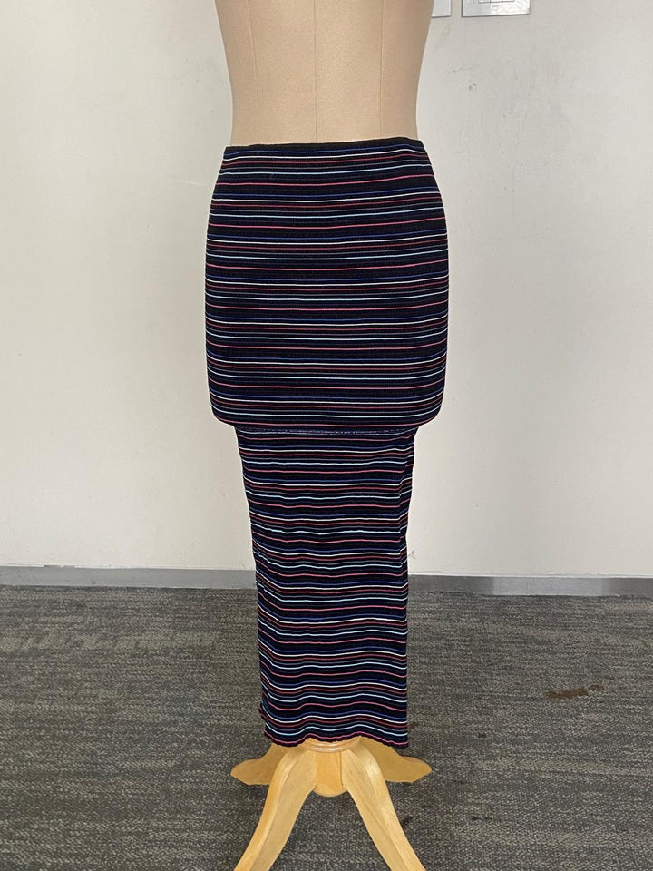 Saaksha & Kinni Striped Knit Skirt