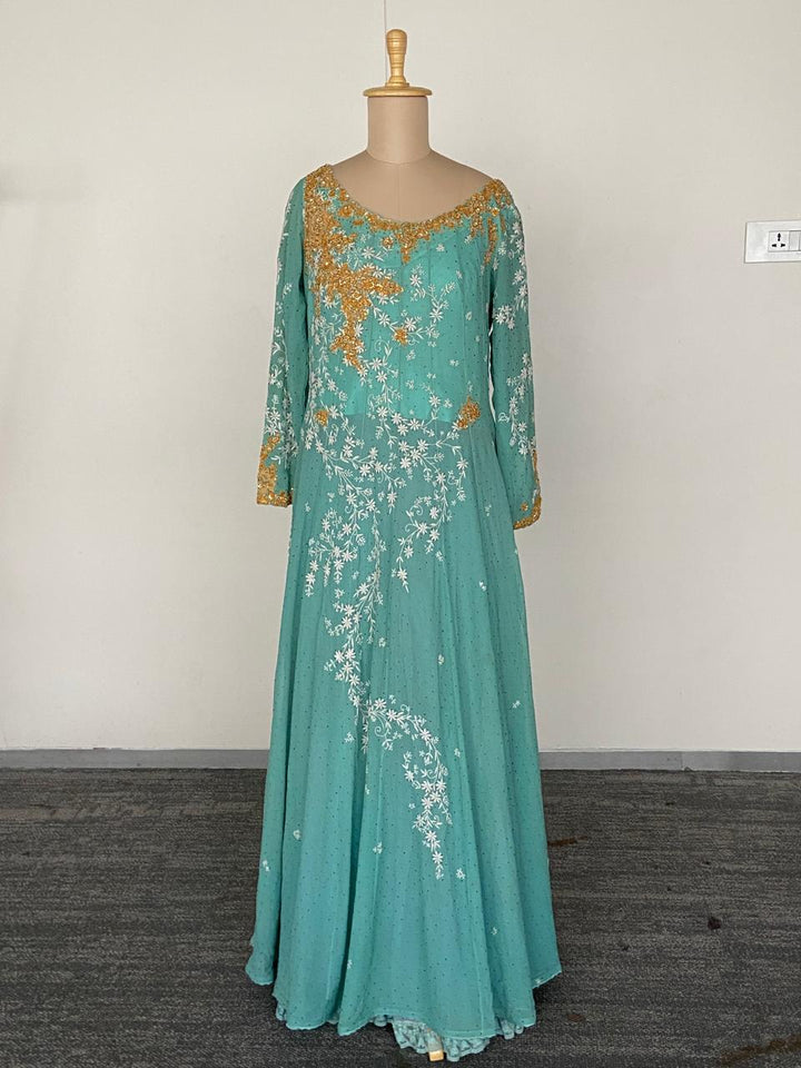 Dolly J Teal Embroidered Kurta Set