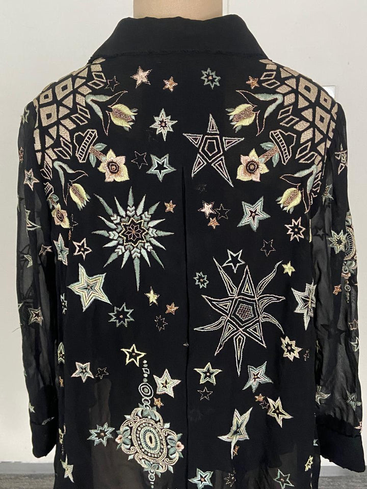 Tarun Tahiliani Embroidered Sheer Shirt