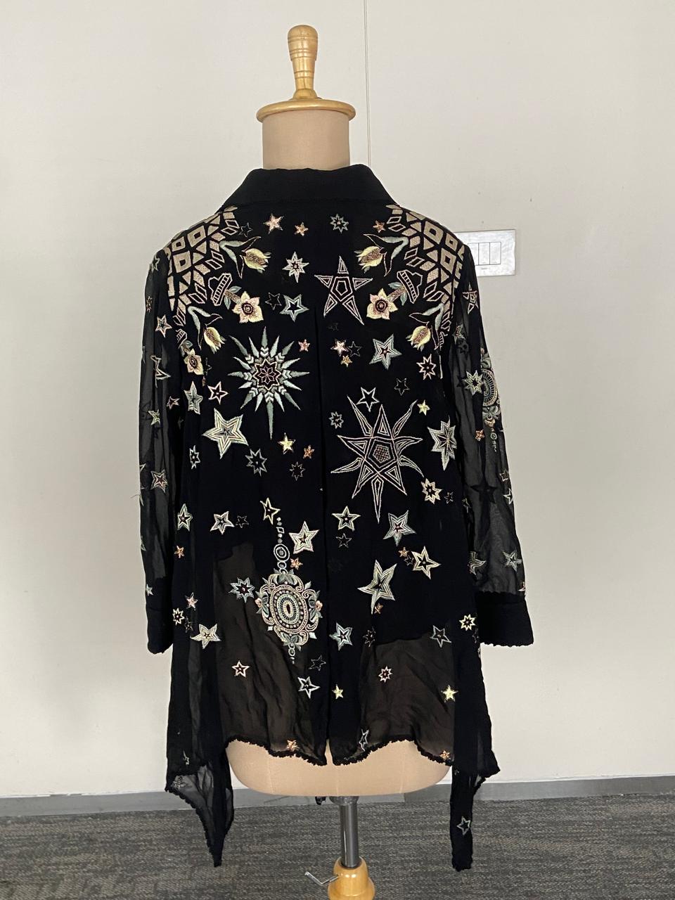 Tarun Tahiliani Embroidered Sheer Shirt