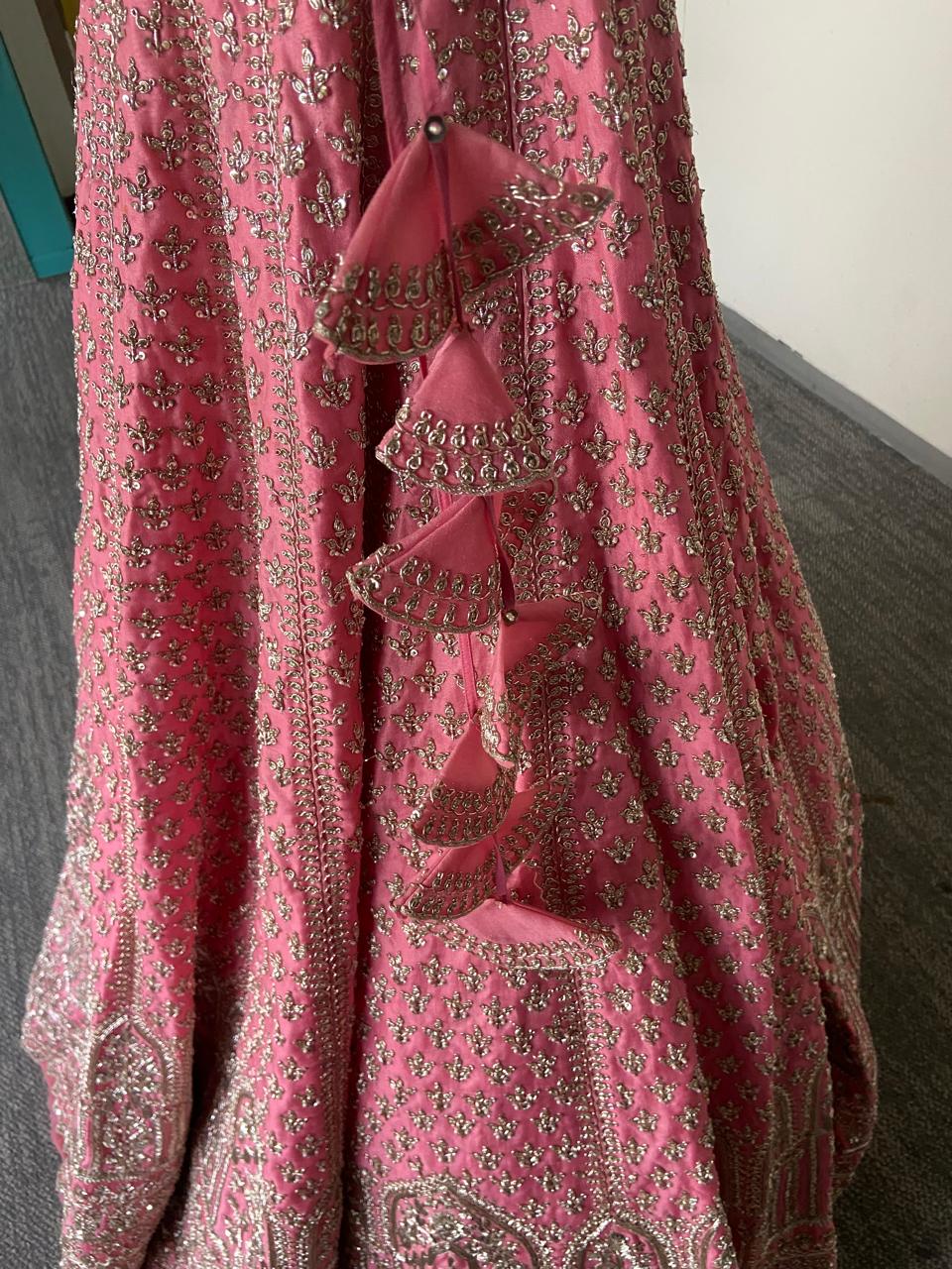 Anushree Reddy Pink & Green Embroidered Lehenga Set