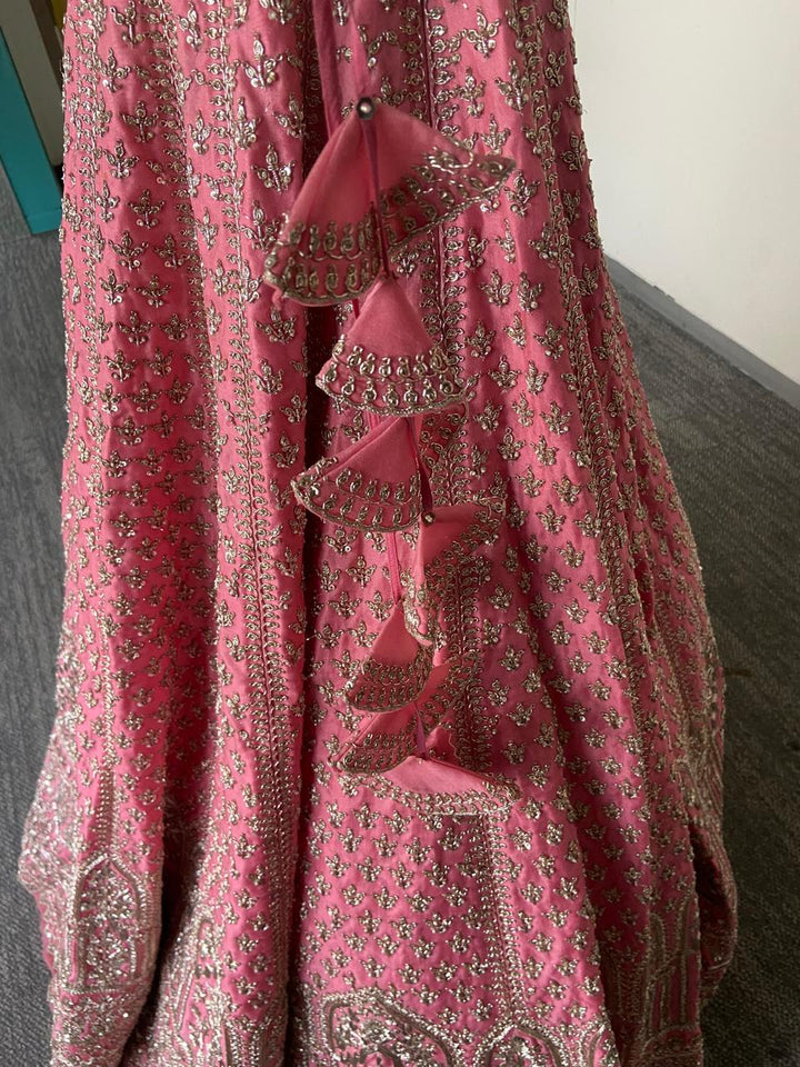 Anushree Reddy Pink & Green Embroidered Lehenga Set