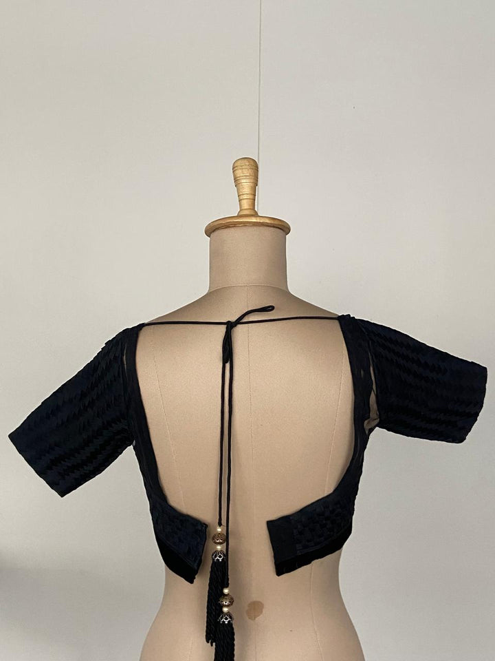 Monisha Jaising Black Woven Blouse