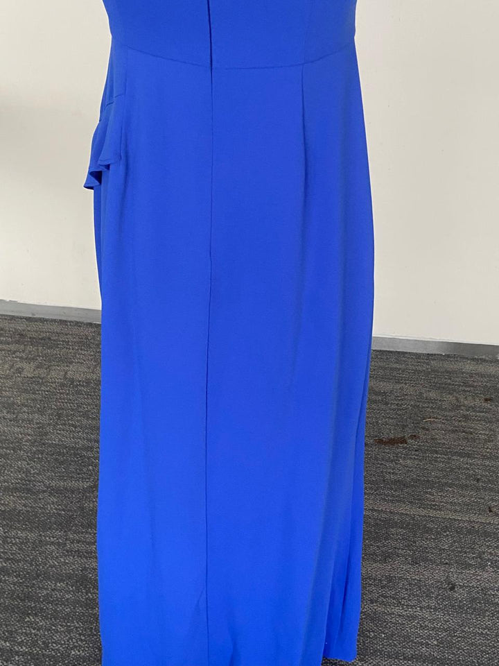 BCBG Max Azria Cobalt Blue Off-Shoulder Gown