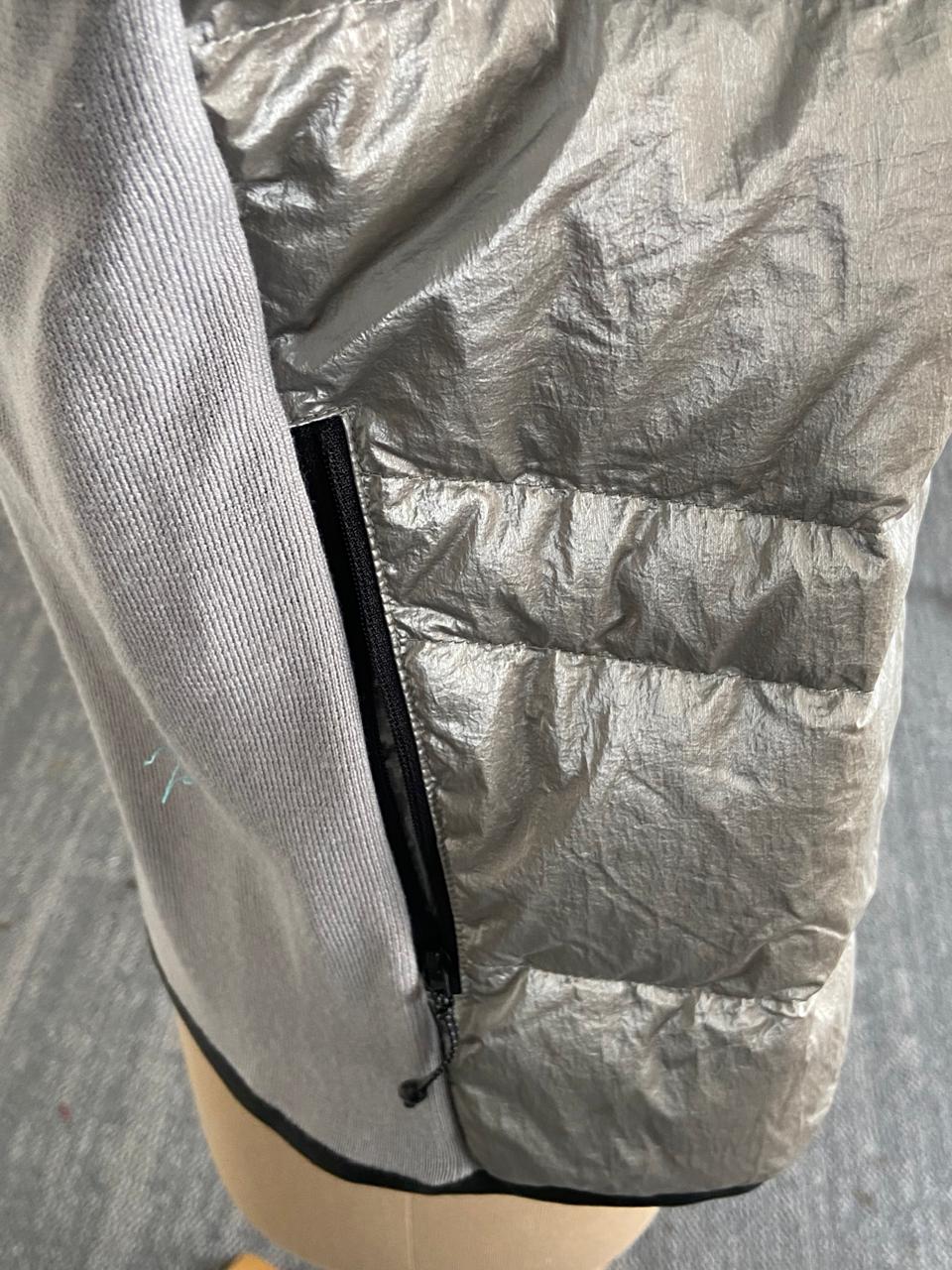 Moncler Women's Gray Panelled Wool-Blend And Quilted Shell Down Jacket