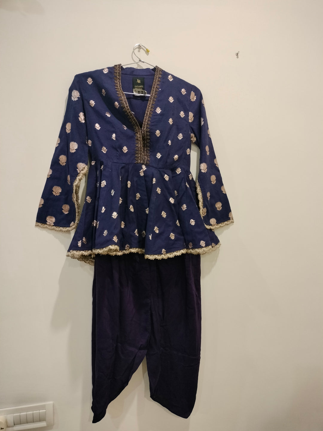 Jayanti Reddy Purple Peplum & Dhoti Set