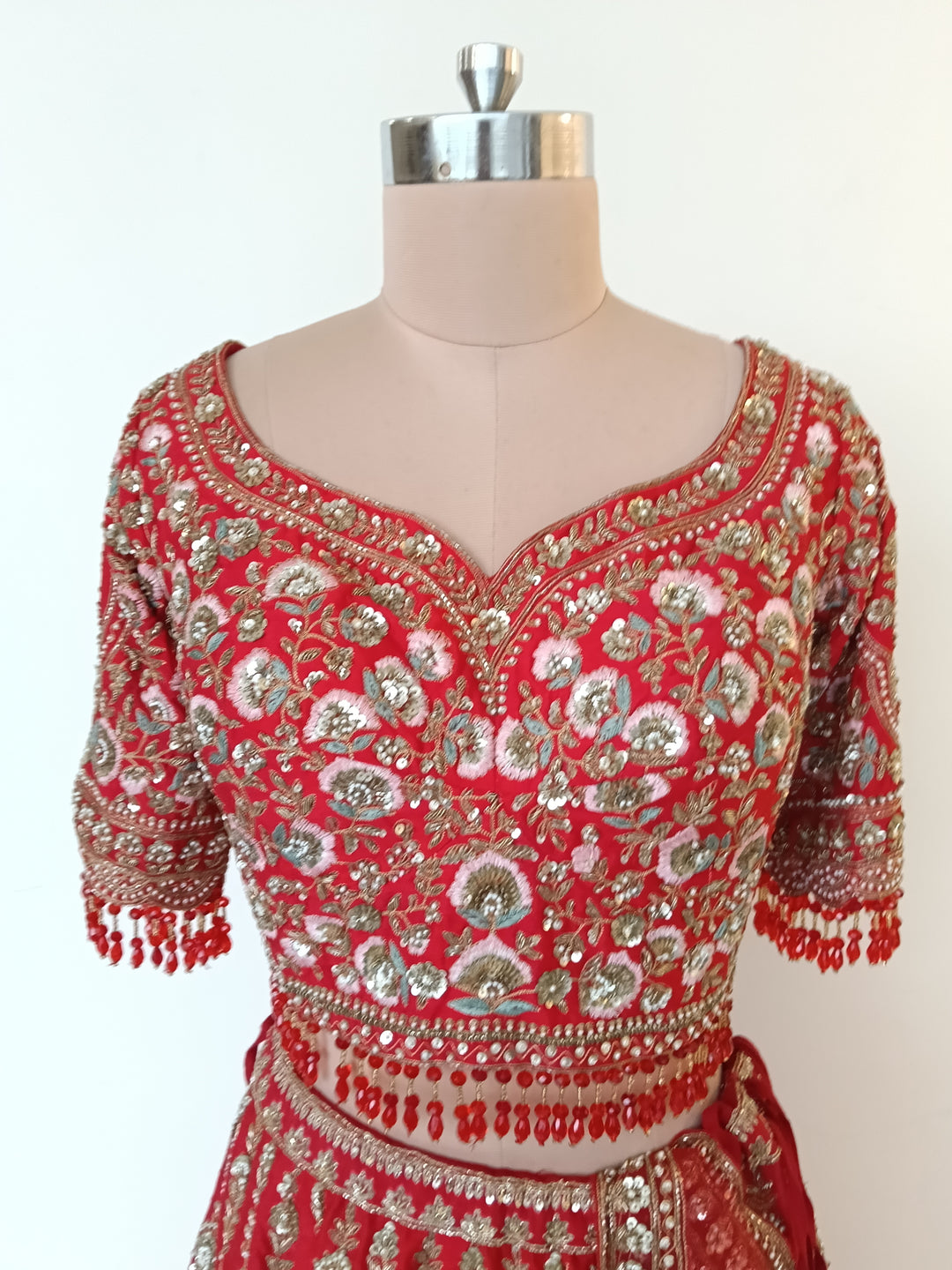 Kalighata Red Bridal Lehenga Set