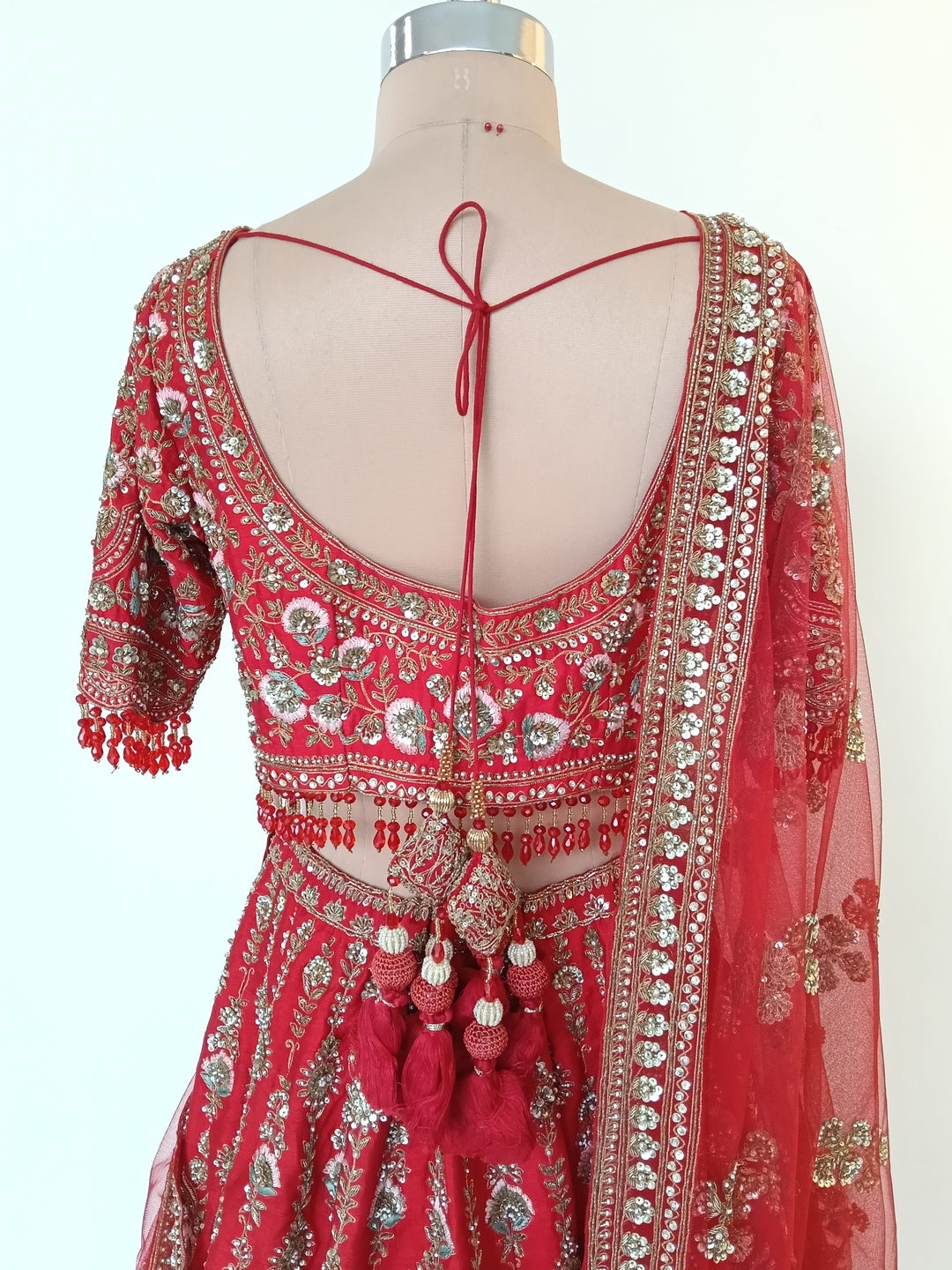 Kalighata Red Bridal Lehenga Set