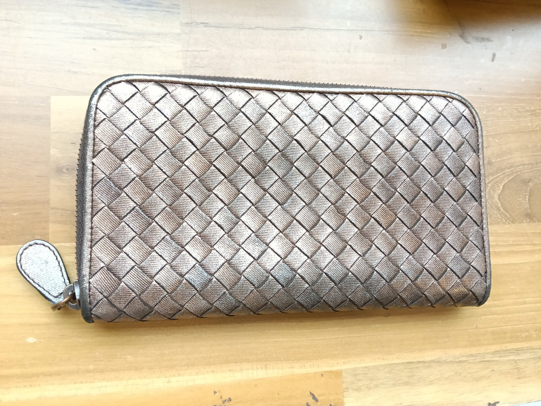 Bottega Veneta Intrecciato Zip Around Wallet