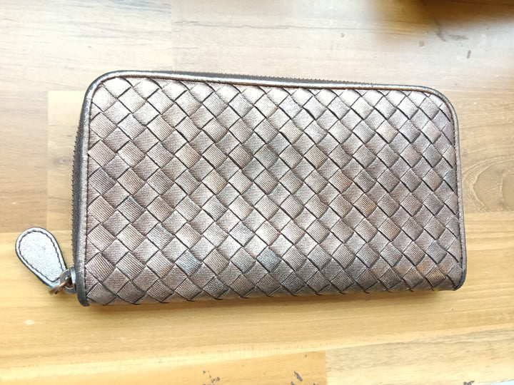 Bottega Veneta Intrecciato Zip Around Wallet