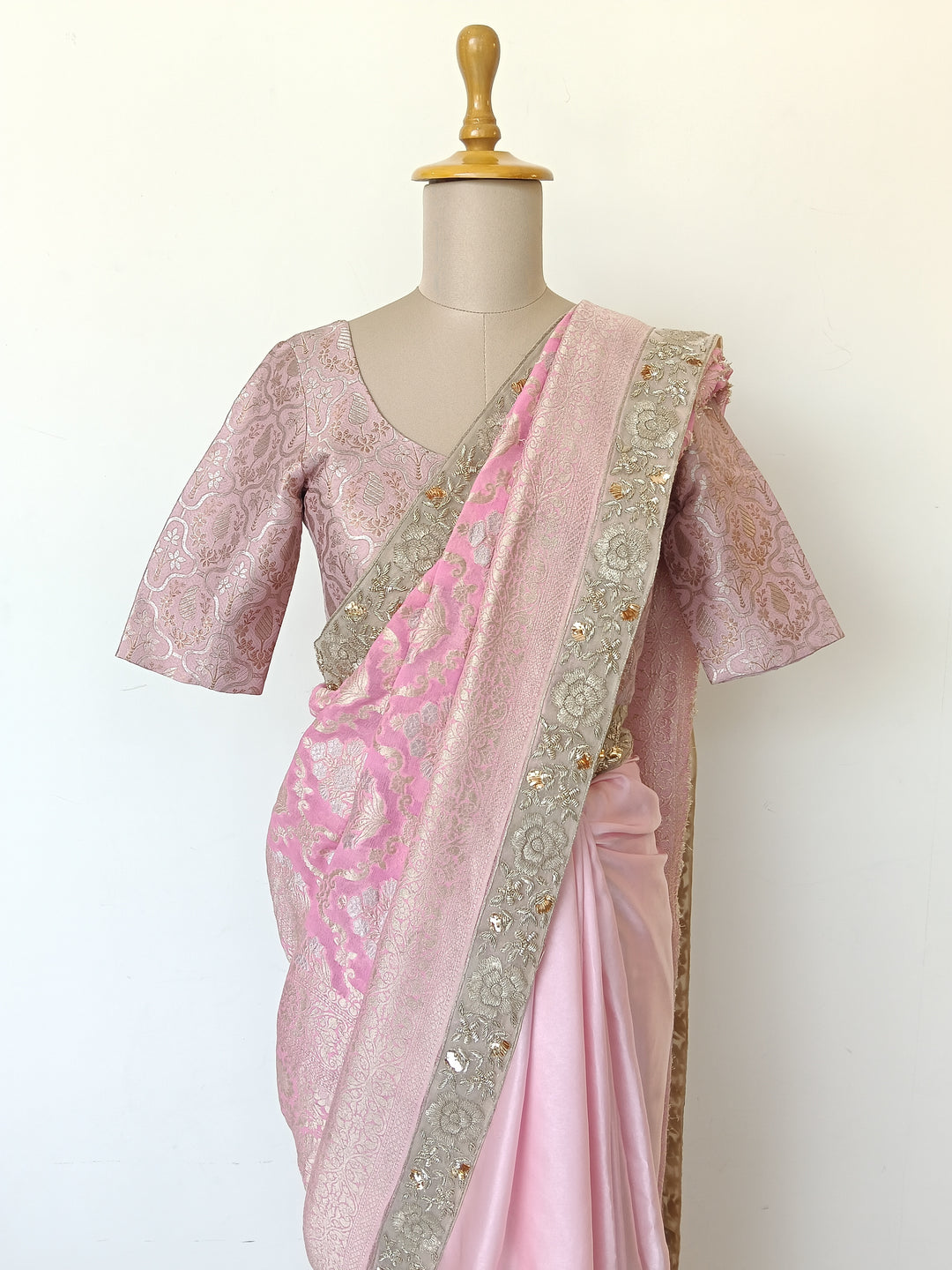 Manish Malhotra Blush Pink Embroidered Saree