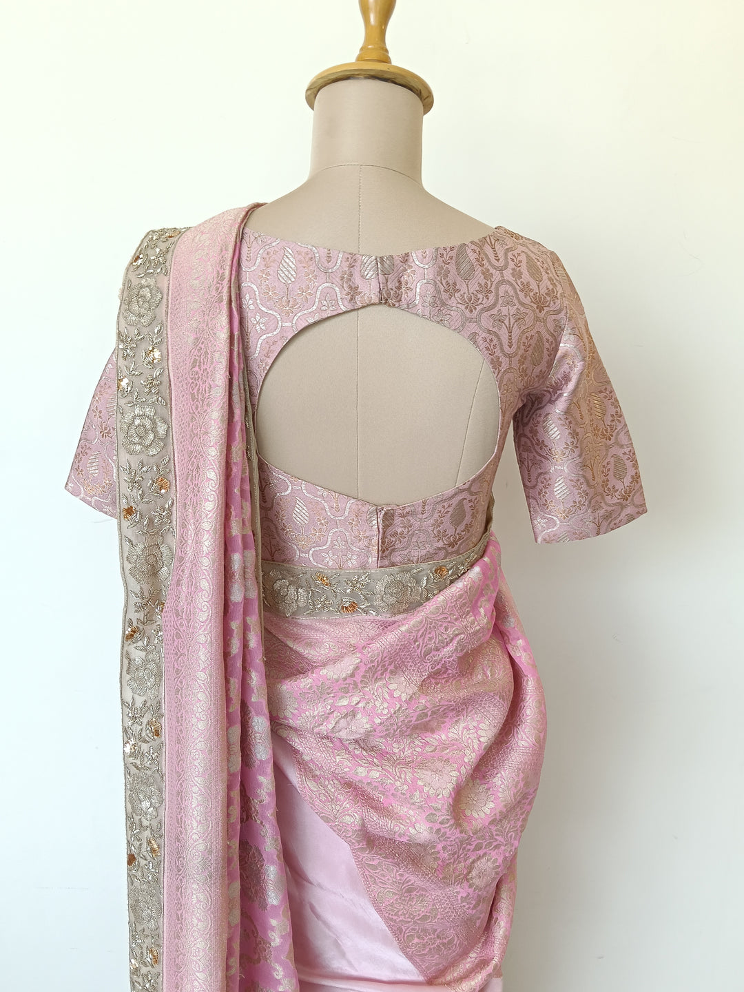 Manish Malhotra Blush Pink Embroidered Saree