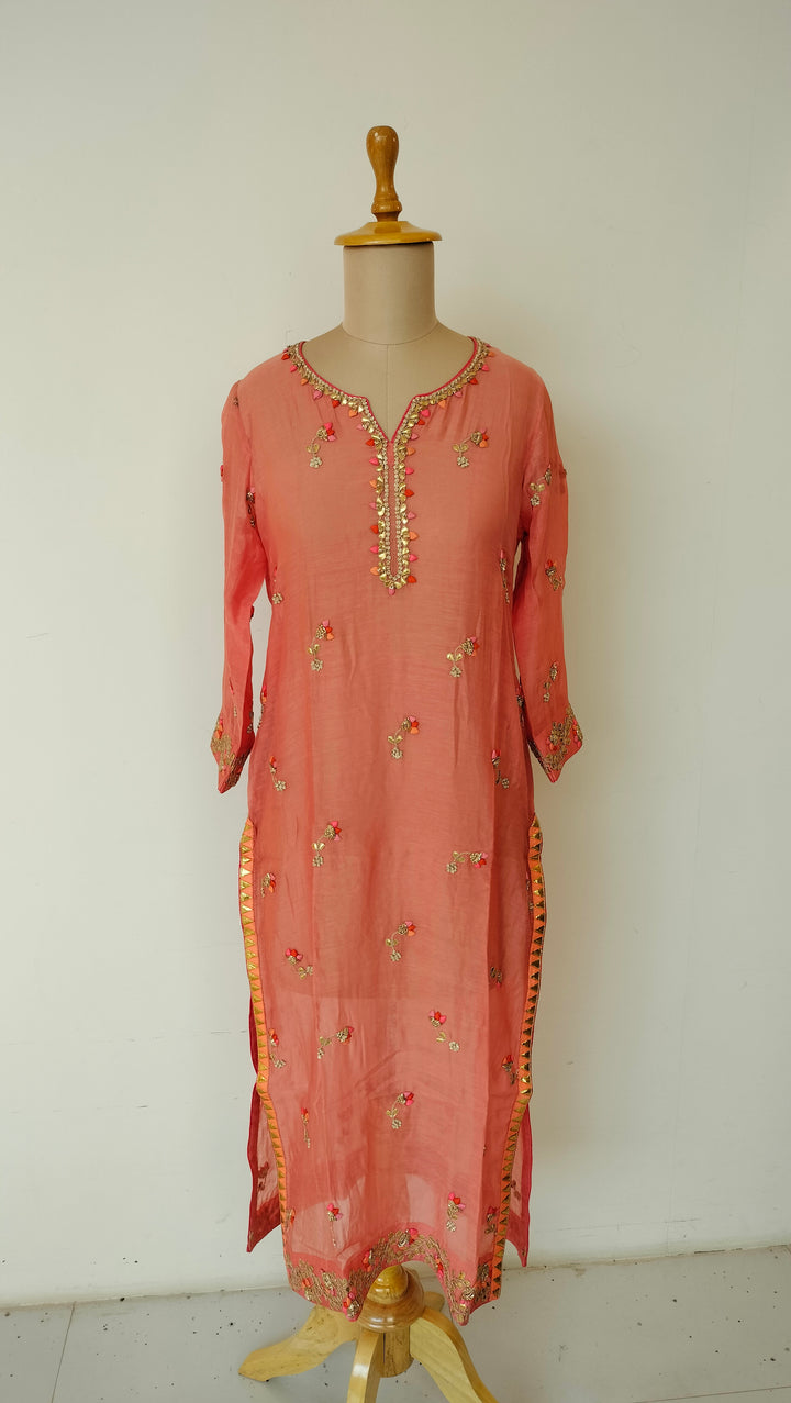 Nidhi Tholia Peach Kurta Set