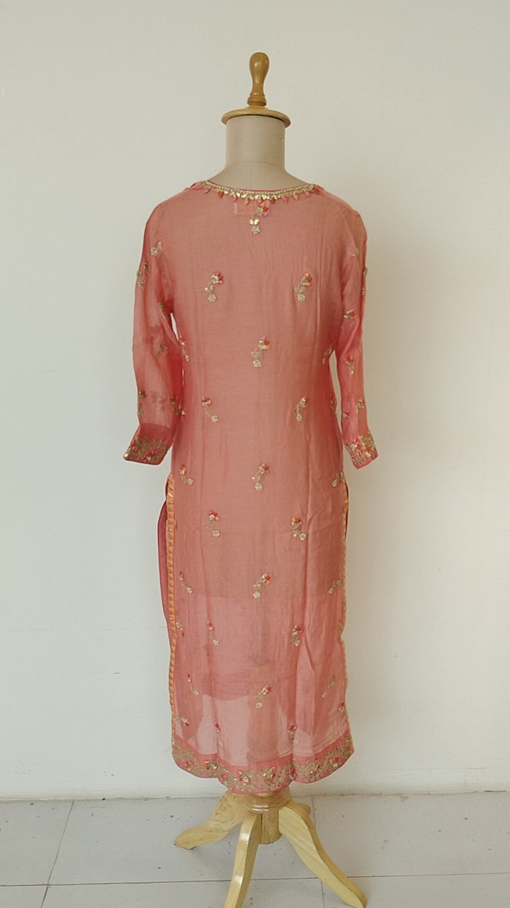 Nidhi Tholia Peach Kurta Set
