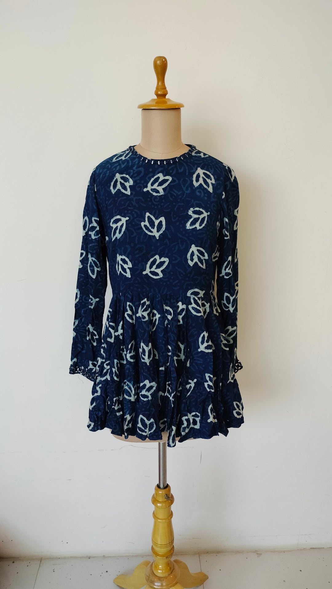 Punit Balana Indigo Leaf Print Peplum Tunic