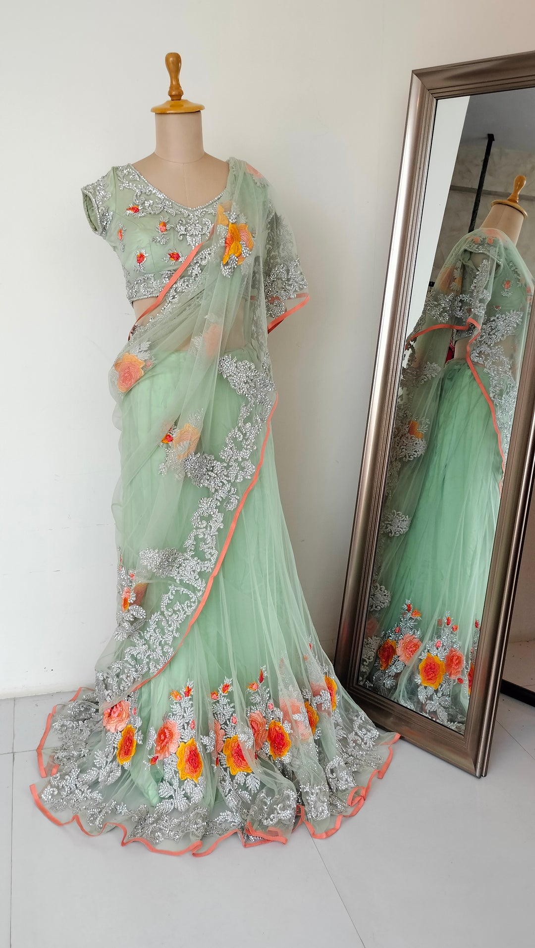 Pallavi Jaikishan Floral Saree-Lehenga