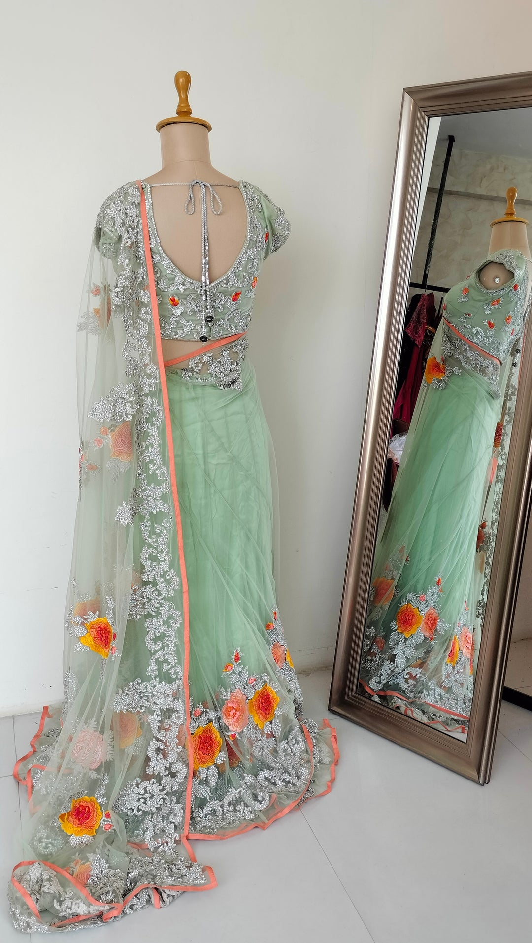 Pallavi Jaikishan Floral Saree-Lehenga